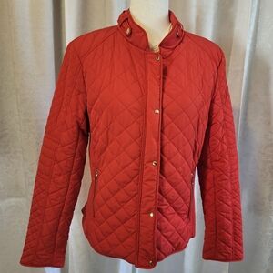 New York & Co. Women Quilted Padded Jacket, Coat, Size L, Red, Lightweight